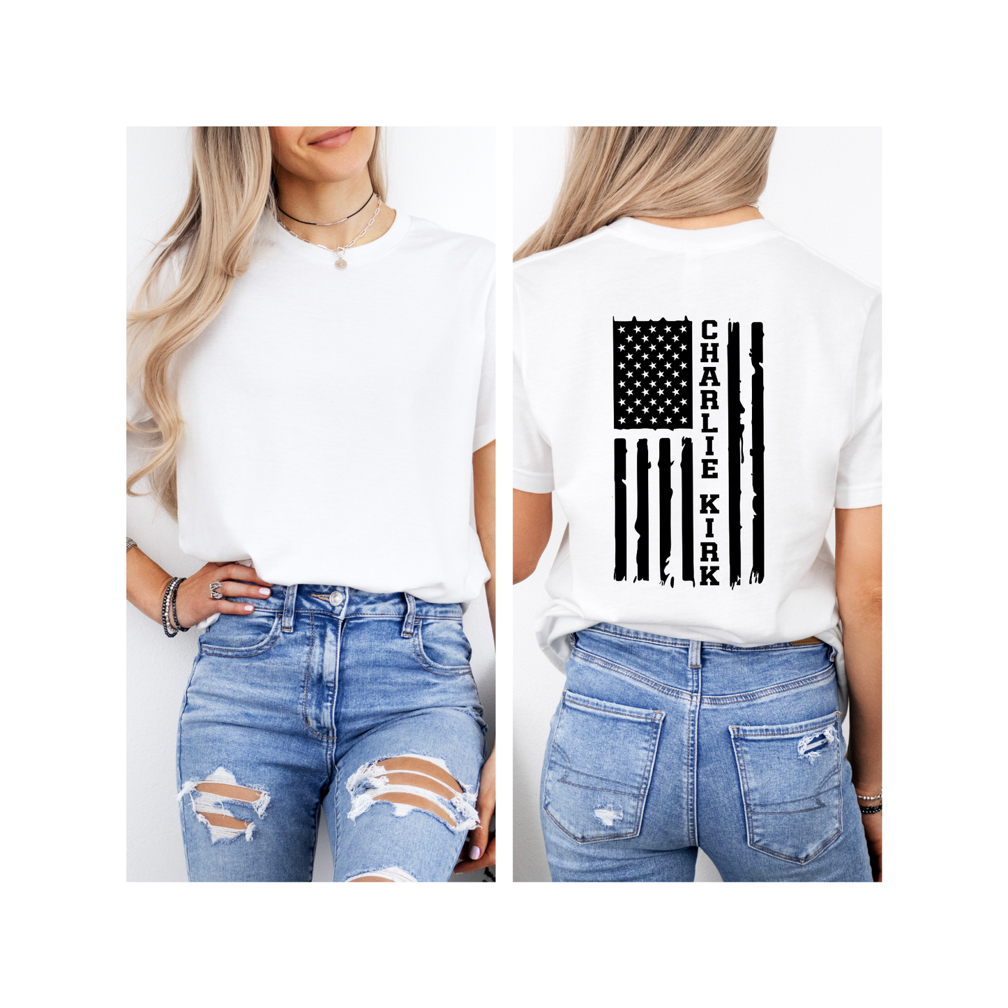 Charlie Kirk “FREEDOM” Women’s Slim Fit Tee — Tultex Fine Jersey Tshirt