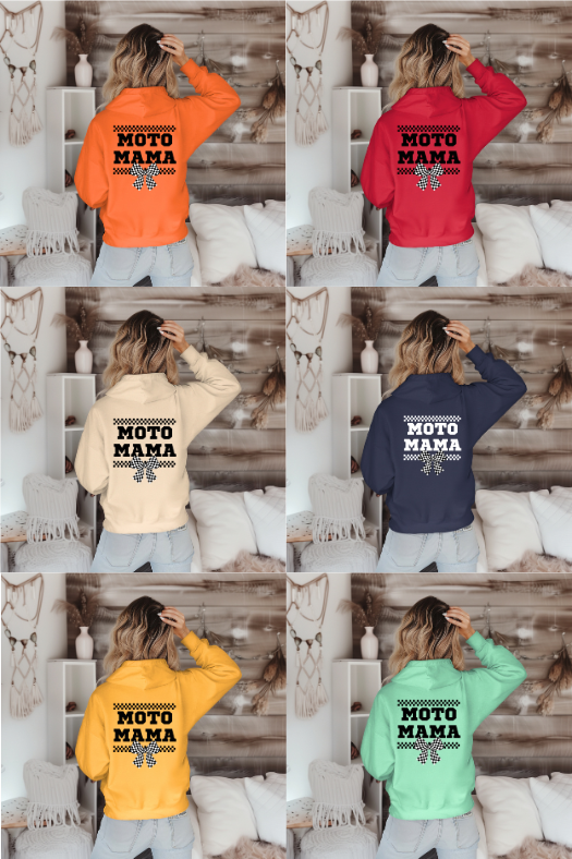 🏁 Moto Mama Personalized Hoodie – Gildan 18500