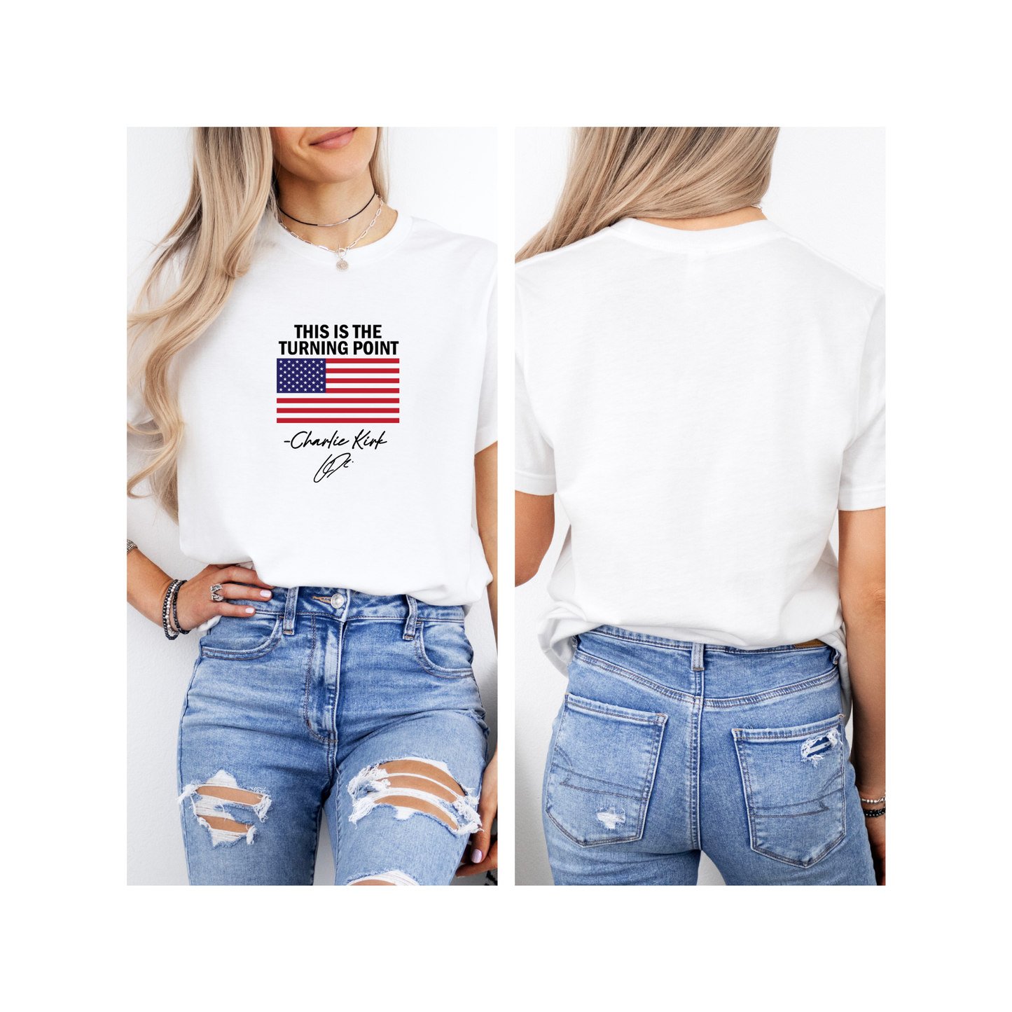 Charlie Kirk “FREEDOM” Women’s Slim Fit Tee — Tultex Fine Jersey Tshirt