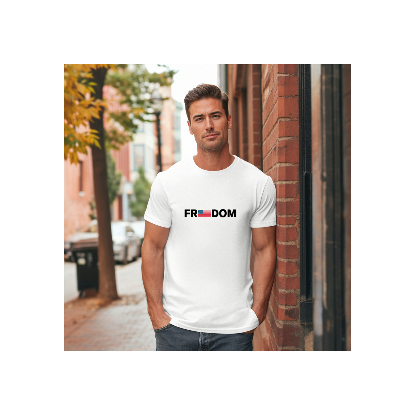 Charlie Kirk “FREEDOM” Men’s Tee — Gildan 3000 Lightweight Cotton