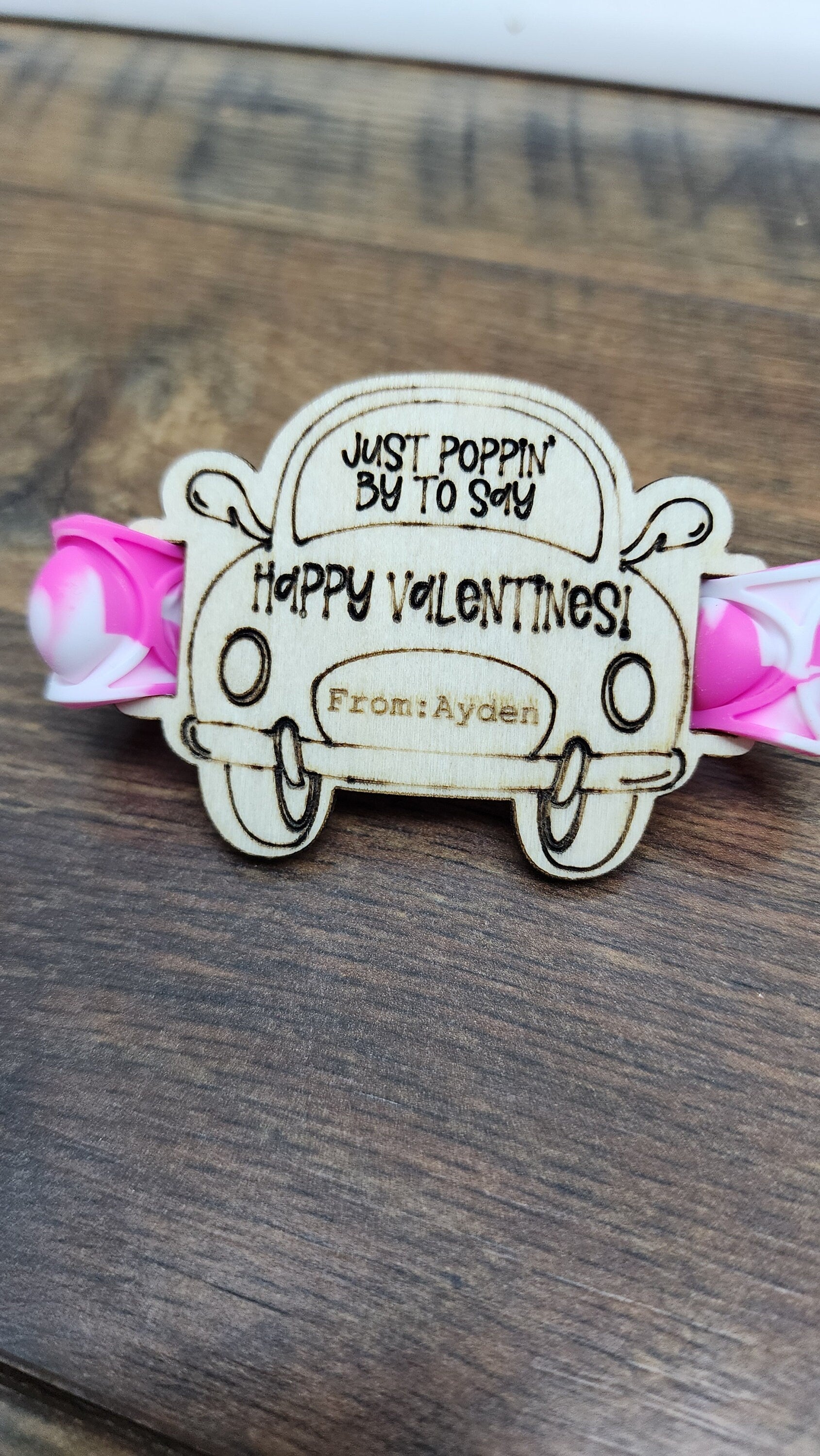 Valentine Pop Bracelet | POP INCLUDED | School Valentine | Personalized Valentine | Classroom Valentine