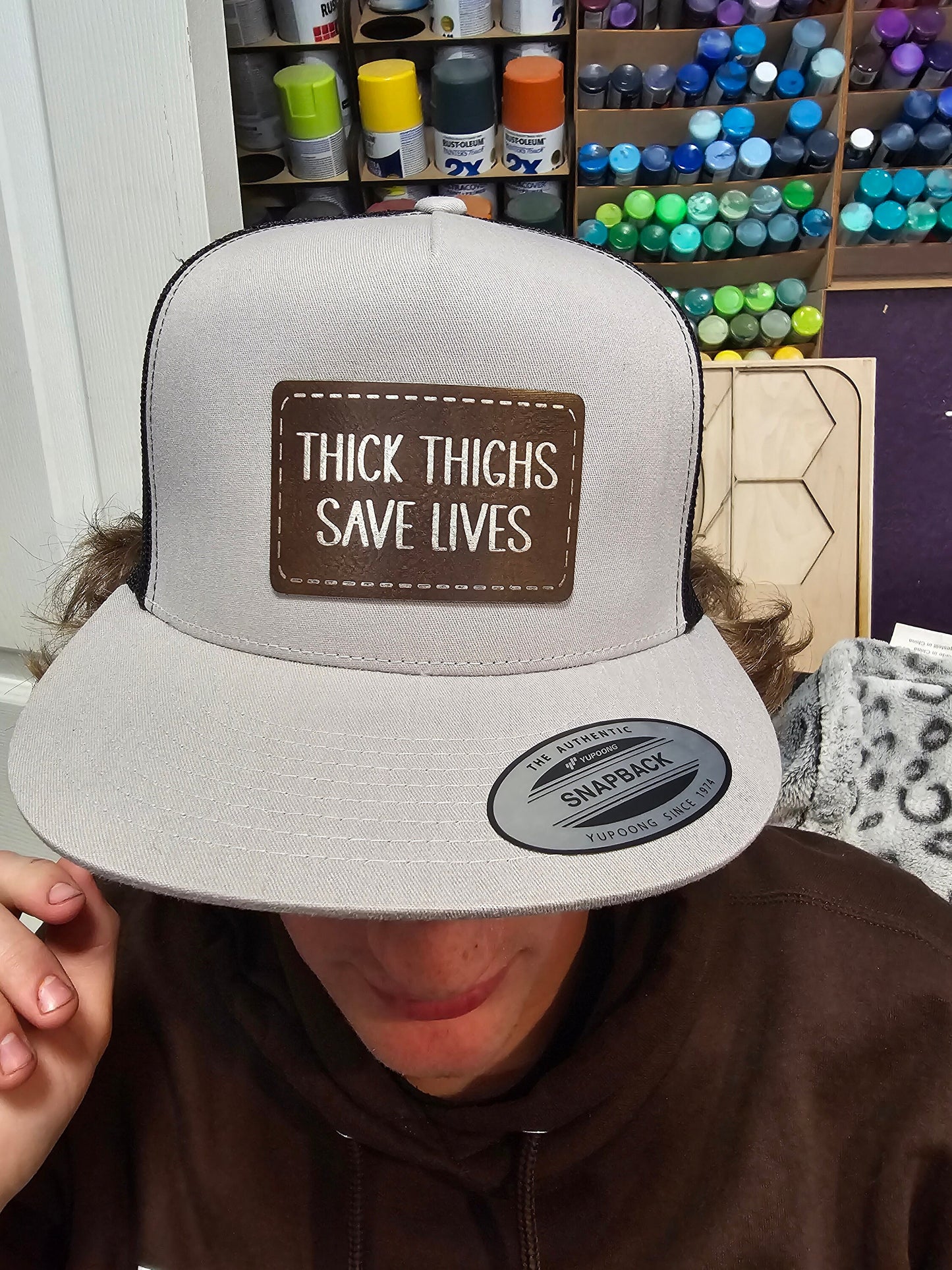 Thick Thighs Save Lives | Custom Hat | Funny Hat | Custom Leather Patch