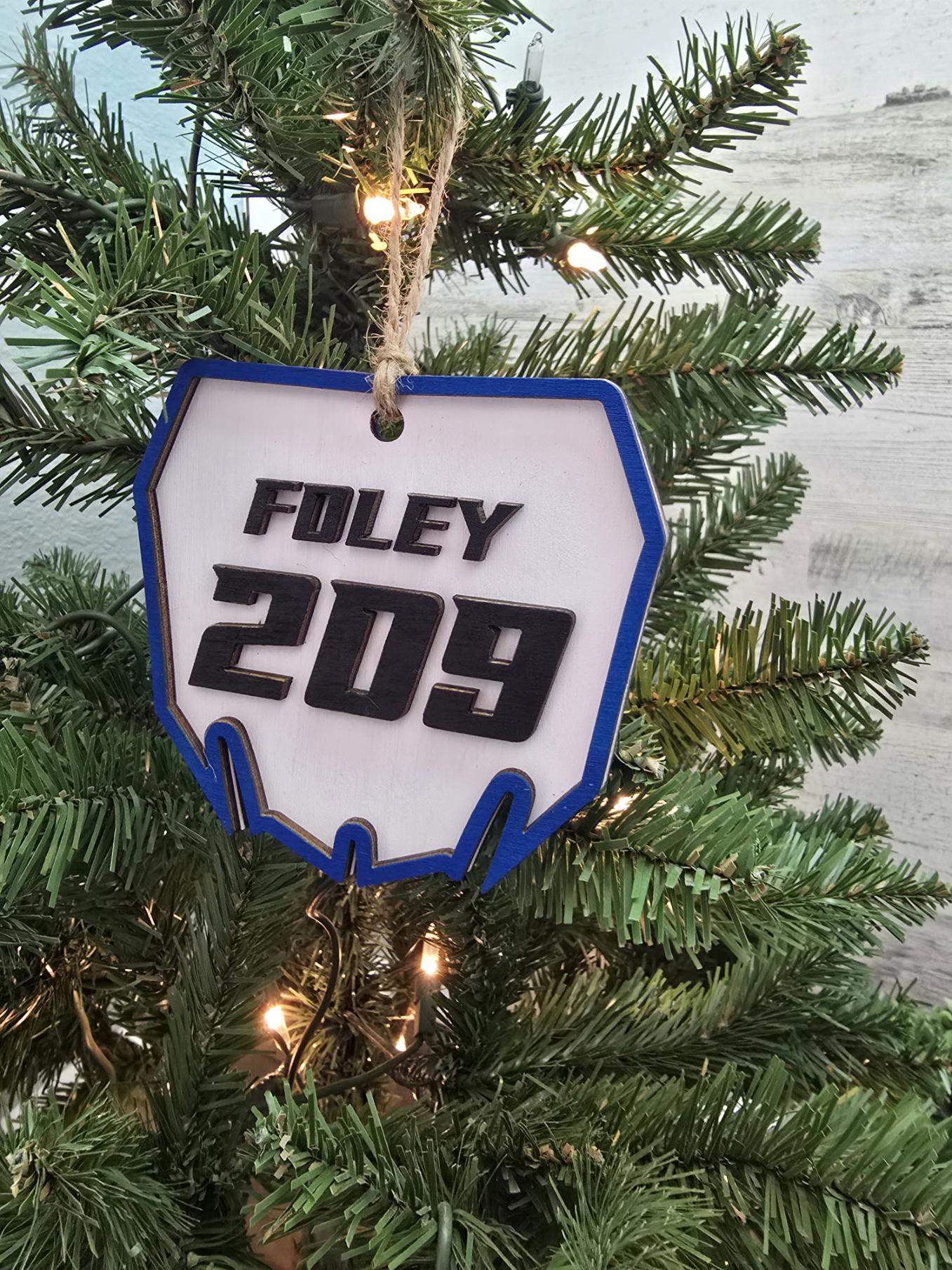 Dirt Bike Christmas Ornament | Number Plate Christmas Ornament | Motocross Racing Christmas Ornament | Supercross Christmas Ornament