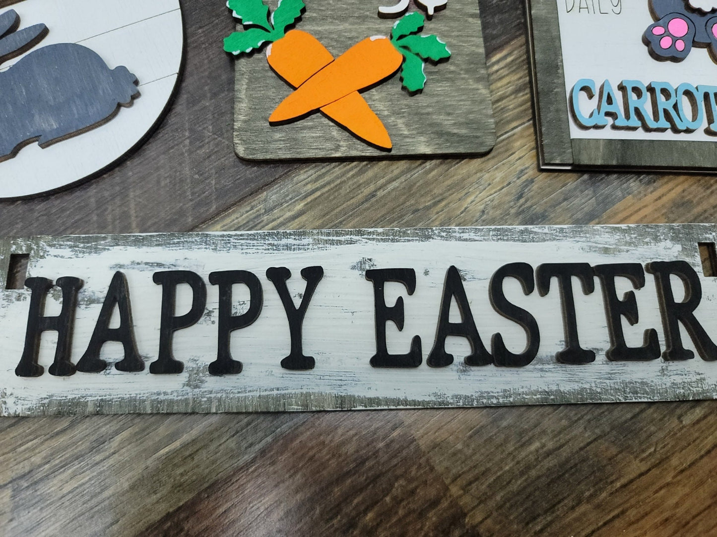 Easter Sign | Interchangeable Easter Shelf Sitter Signs | Happy Easter Shelf Inserts | Happy Easter Tiered Tray Signs