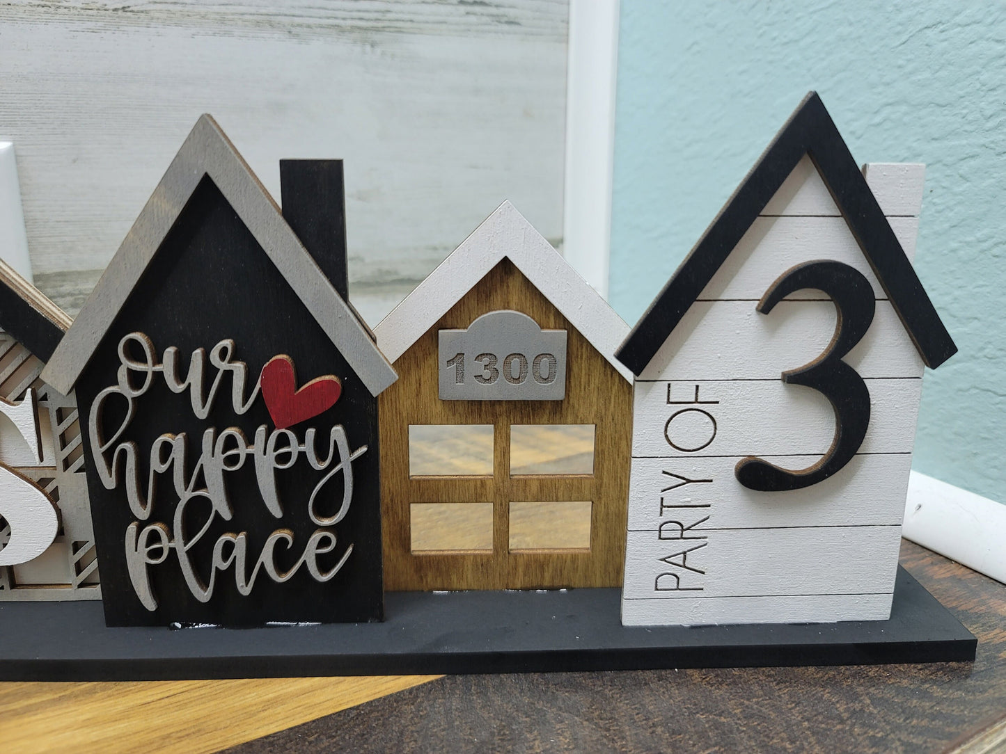 Standing Houses | Personalized Standing Houses | Small Houses Shelf Decor | Farmhouse Decor | Tabletop Standing Houses