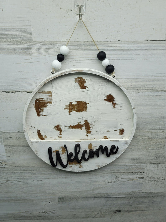 Front Door Welcome Sign | Welcome Sign | Interchangeable Welcome Sign | Distressed Welcome Sign | Farmhouse Welcome Sign