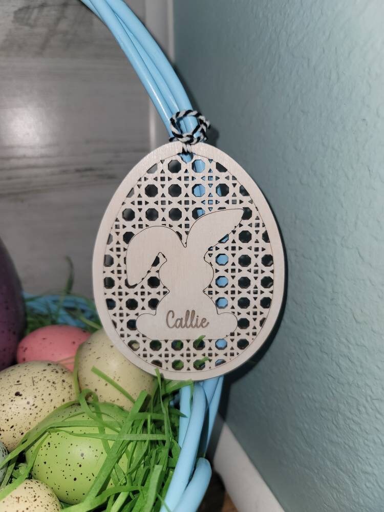 Easter Basket Tags | Personalized Easter Basket Tag | Ratan Pattern Easter Basket Tag | Custom Easter Basket Tag | Easter Basket Gift