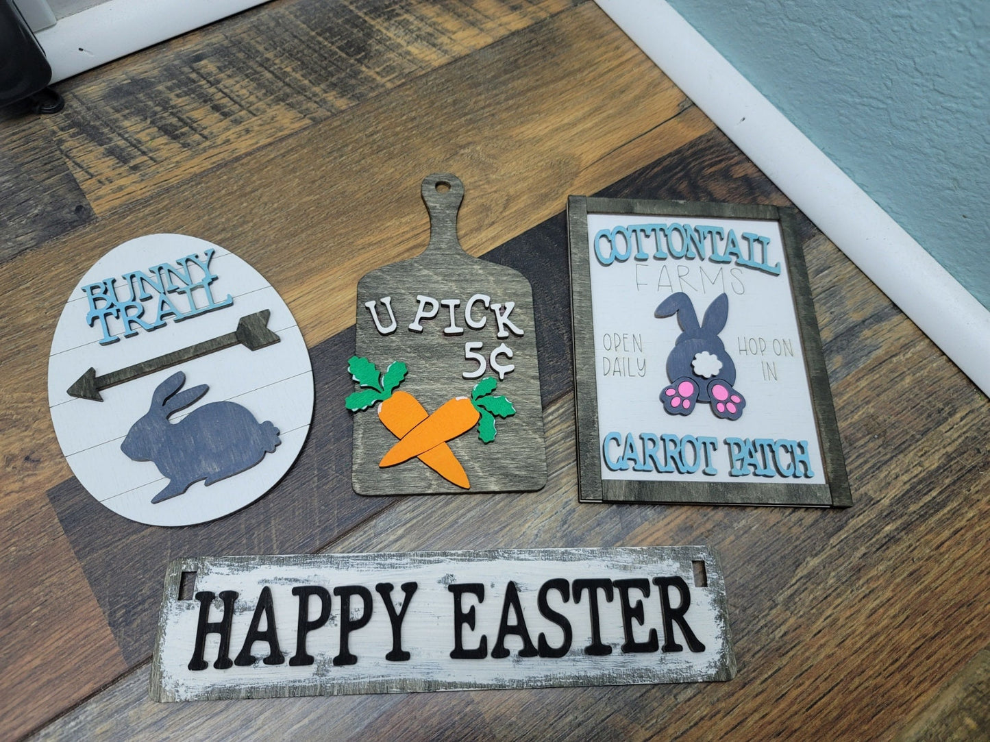 Easter Sign | Interchangeable Easter Shelf Sitter Signs | Happy Easter Shelf Inserts | Happy Easter Tiered Tray Signs