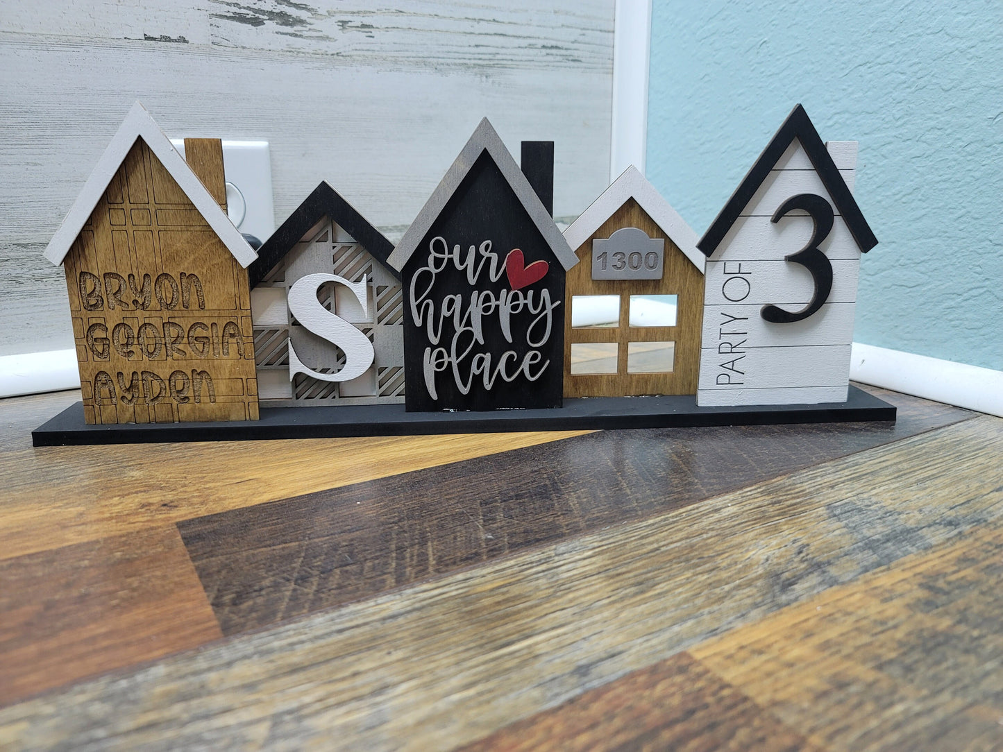 Standing Houses | Personalized Standing Houses | Small Houses Shelf Decor | Farmhouse Decor | Tabletop Standing Houses