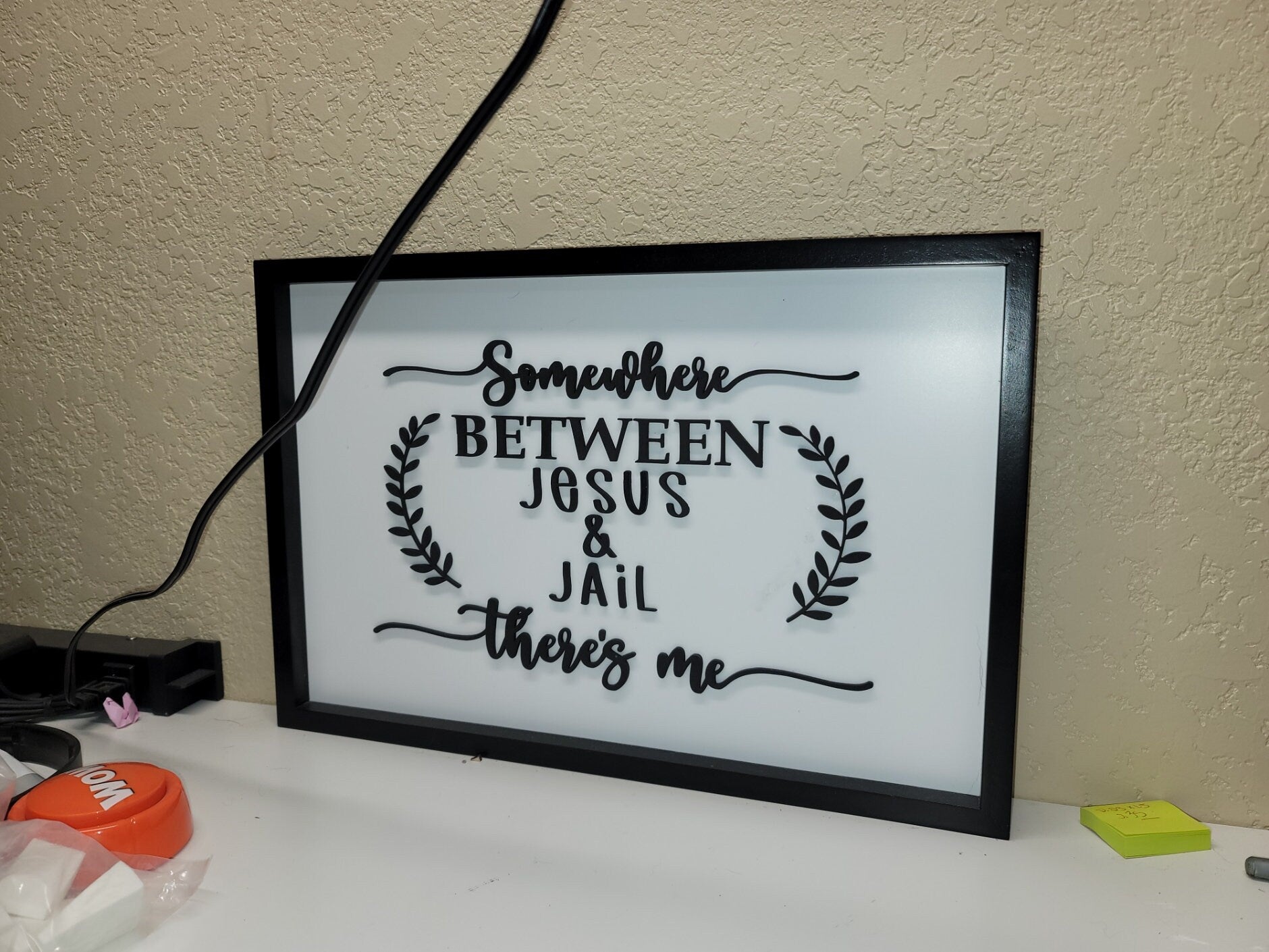 SVG File | Somewhere Between Jail and Jesus There's Me SVG File | Laser Cut SVG File | Farmhouse Sign