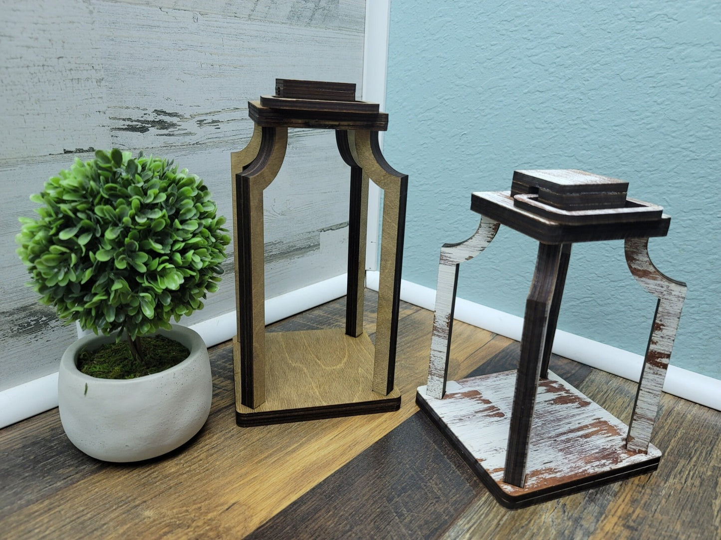 Farmhouse Style Lantern | Wedding Lantern | Lantern Centerpiece | Party Lantern | Rustic Lantern | Wood Lantern