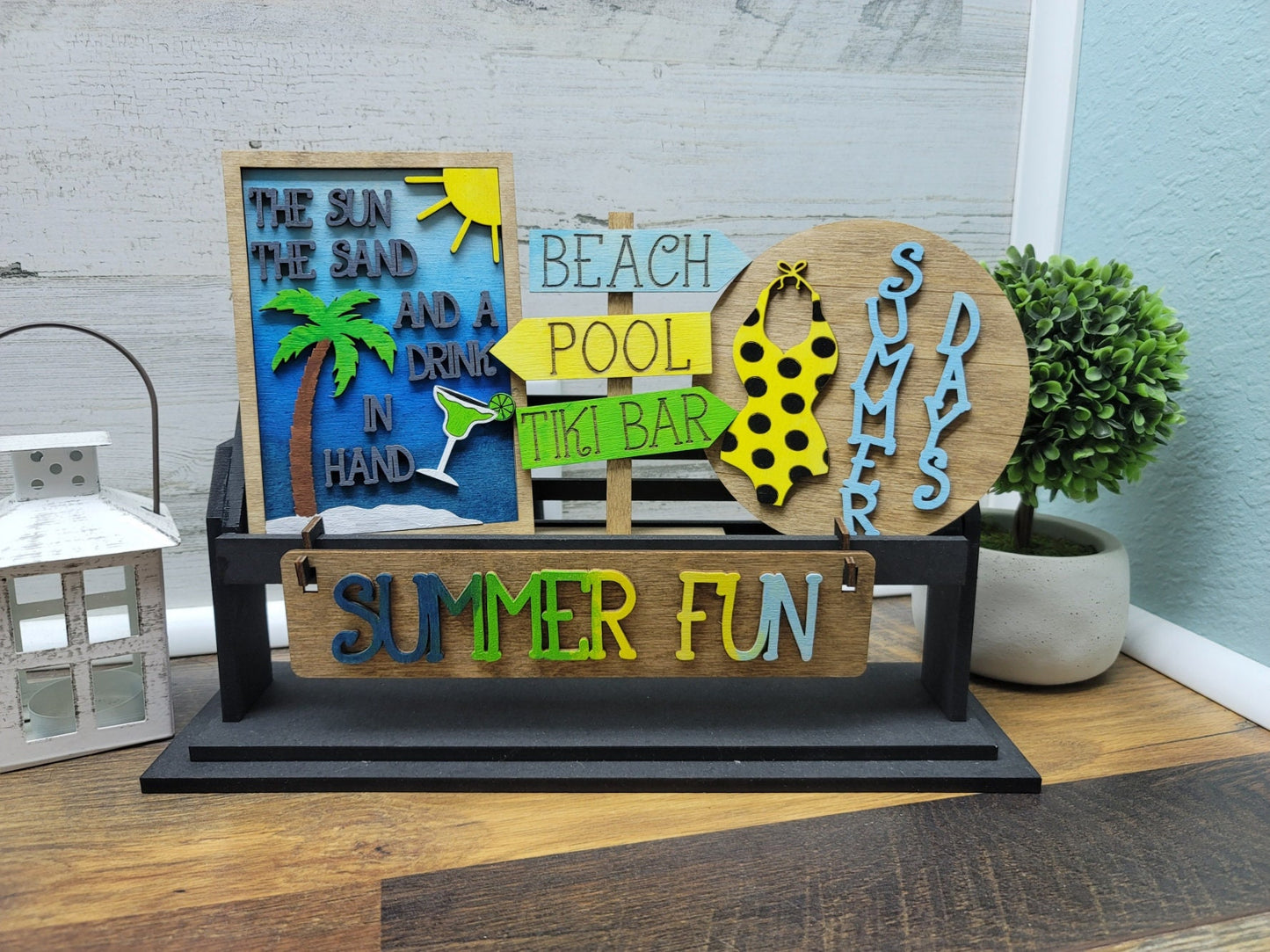 Summertime Fun Shelf Sitter Insert | Summertime Fun Wagon Insert | Summertime Fun Tiered Tray | Farmhouse Summer Tiered Tray