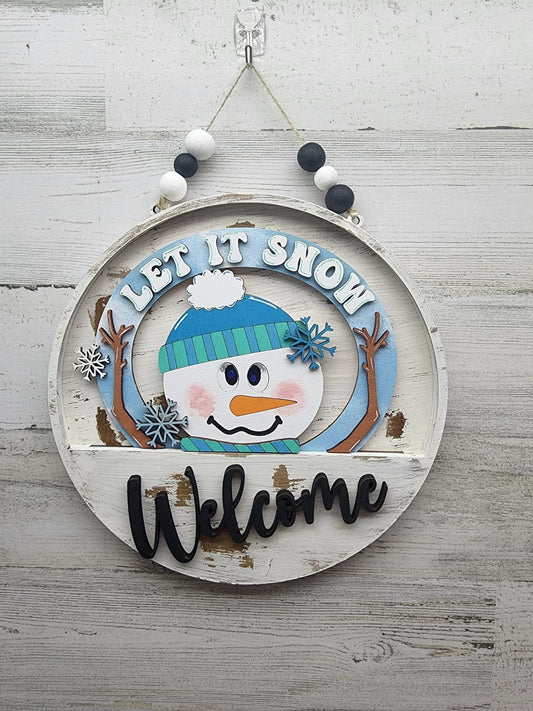 Let It Snow Interchangeable Sign Insert | Interchangeable Welcome Sign | Snowman Insert | Winter Insert