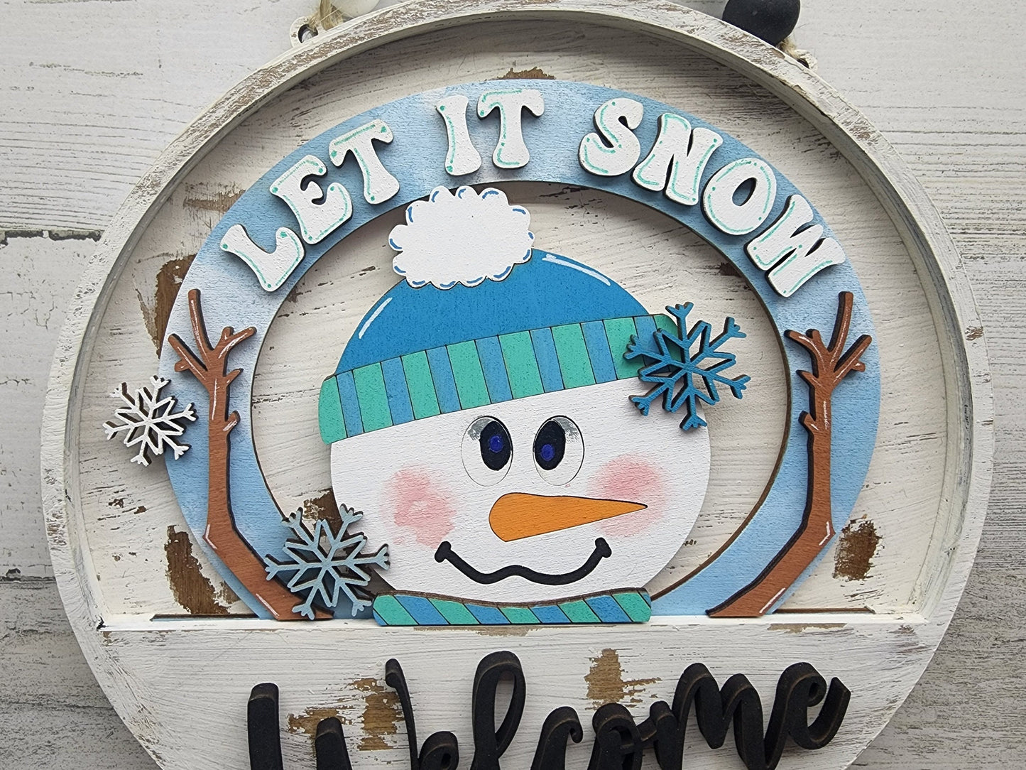 Let It Snow Interchangeable Sign Insert | Interchangeable Welcome Sign | Snowman Insert | Winter Insert
