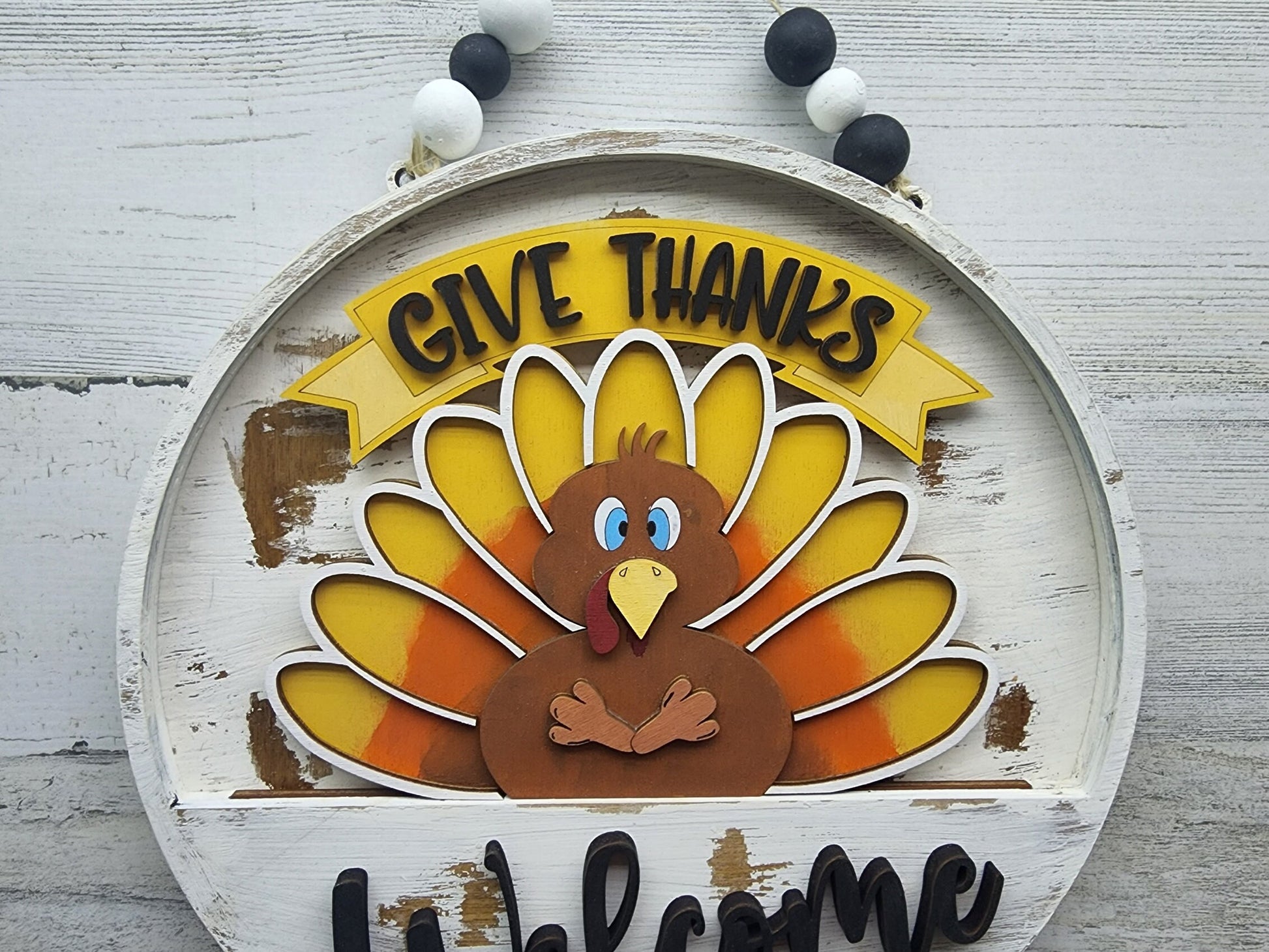 Thanksgiving Welcome Sign Insert | Thanksgiving Turkey Insert | Give Thanks Welcome Sign Insert