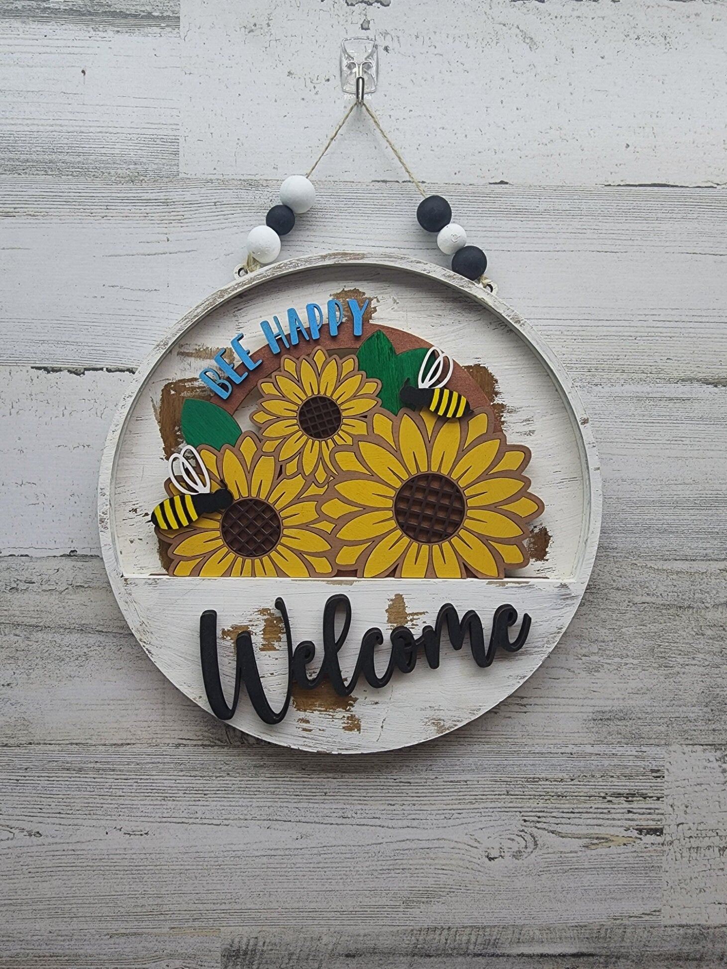 Sunflower Welcome Sign Insert | Bee Happy Sunflower Welcome Sign Insert | Welcome Sign Insert