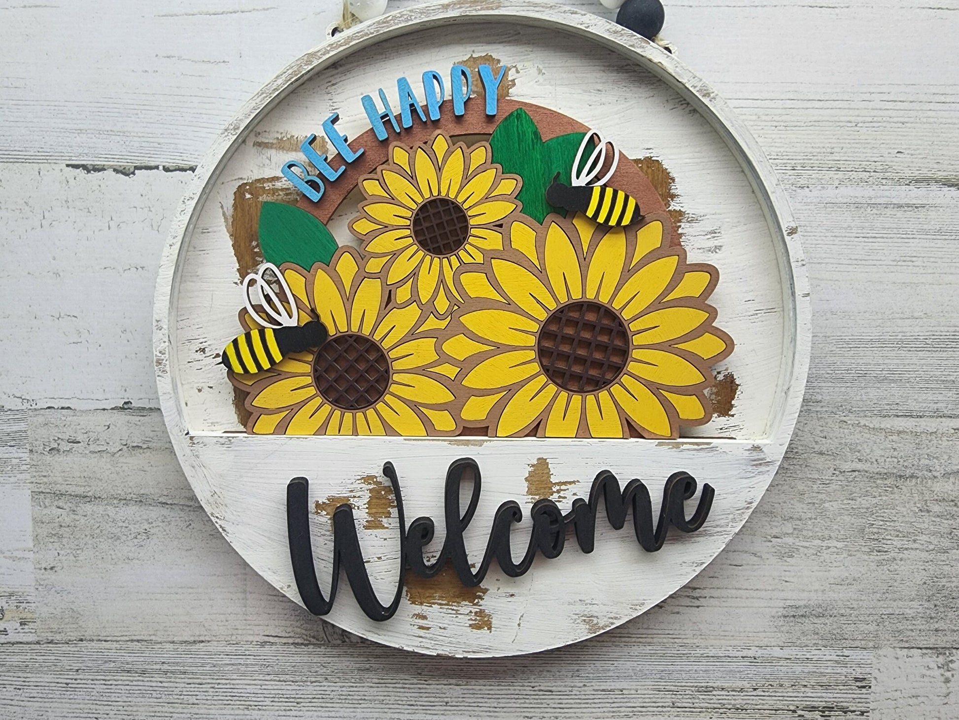 Sunflower Welcome Sign Insert | Bee Happy Sunflower Welcome Sign Insert | Welcome Sign Insert