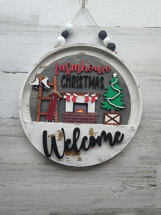 Farmhouse Christmas Welcome Sign Insert | Farmhouse Christmas Sign | Welcome Sign Insert