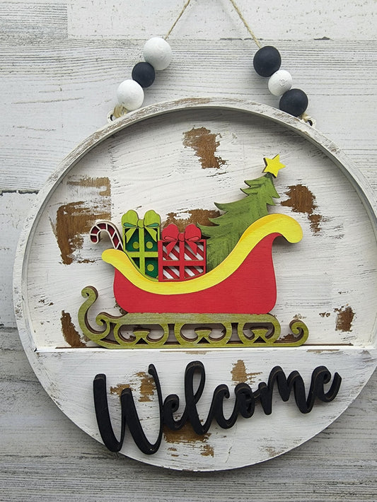 Merry Christmas Welcome Sign Insert | Santa's Sleigh Welcome Sign Insert | Happy Holidays Welcome Sign Insert