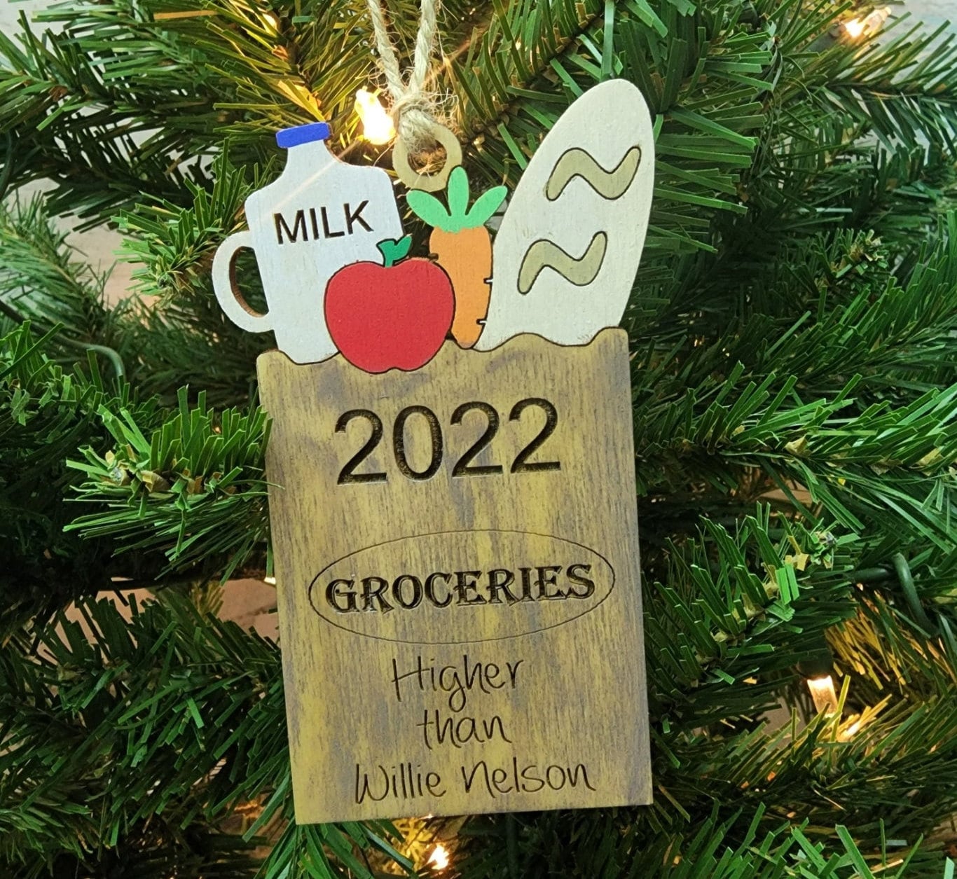 Funny Christmas Ornament | Grocery Christmas Ornament | Higher Than Willie Nelson