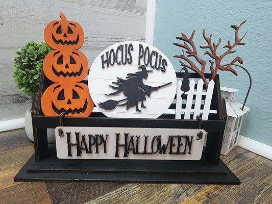 Happy Halloween Shelf Sitter Insert | Happy Halloween Wagon Insert | Happy Halloween Tiered Tray Set | Halloween Decor | Spooky Halloween