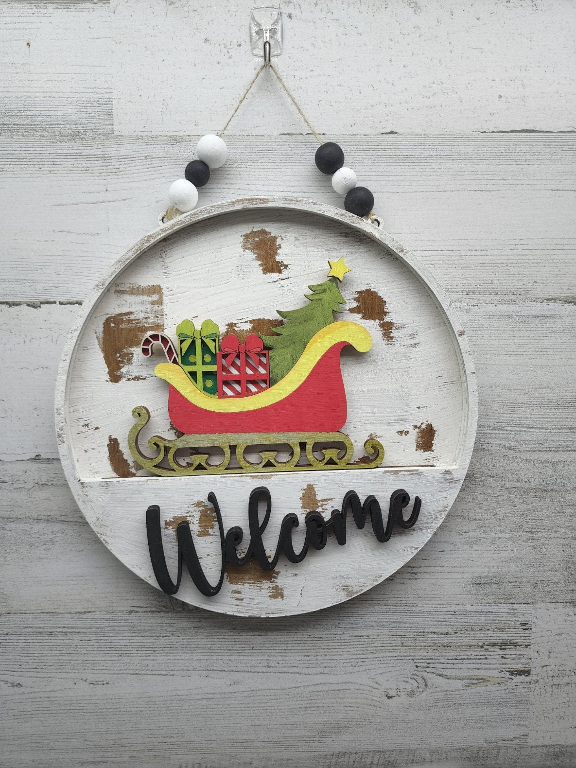 Merry Christmas Welcome Sign Insert | Santa's Sleigh Welcome Sign Insert | Happy Holidays Welcome Sign Insert