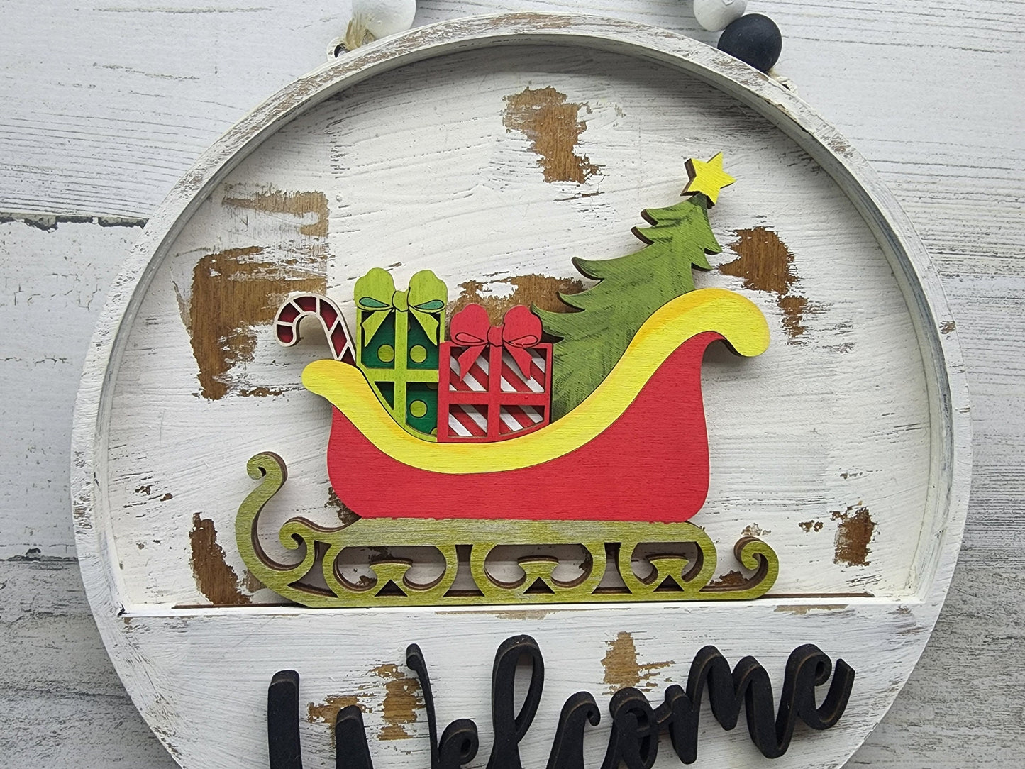 Merry Christmas Welcome Sign Insert | Santa's Sleigh Welcome Sign Insert | Happy Holidays Welcome Sign Insert