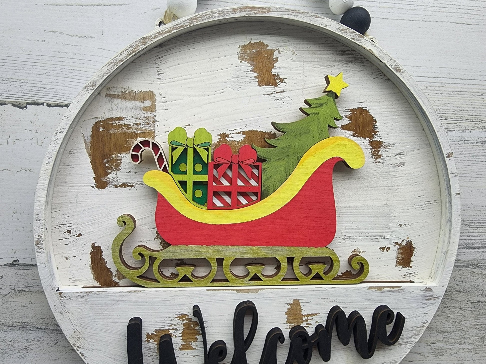 Merry Christmas Welcome Sign Insert | Santa's Sleigh Welcome Sign Insert | Happy Holidays Welcome Sign Insert