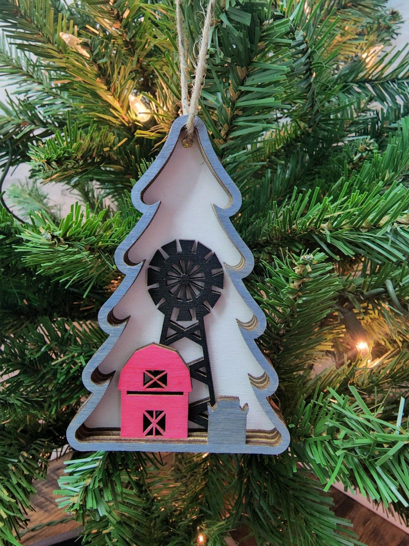 Farmhouse Christmas Ornament | Windmill Christmas Ornament | 2022 Christmas Ornament