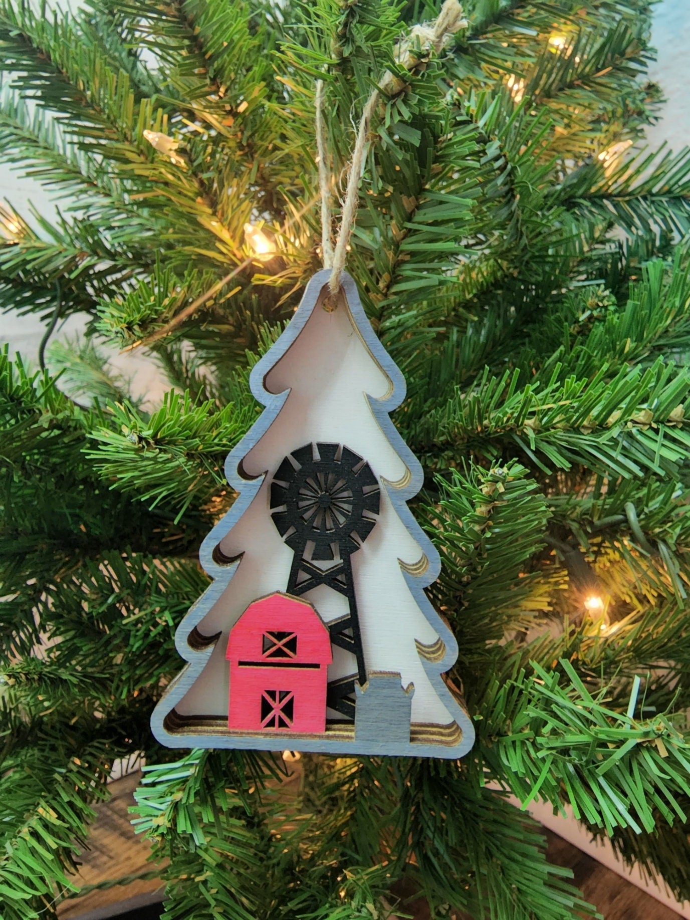 Farmhouse Christmas Ornament | Windmill Christmas Ornament | 2022 Christmas Ornament