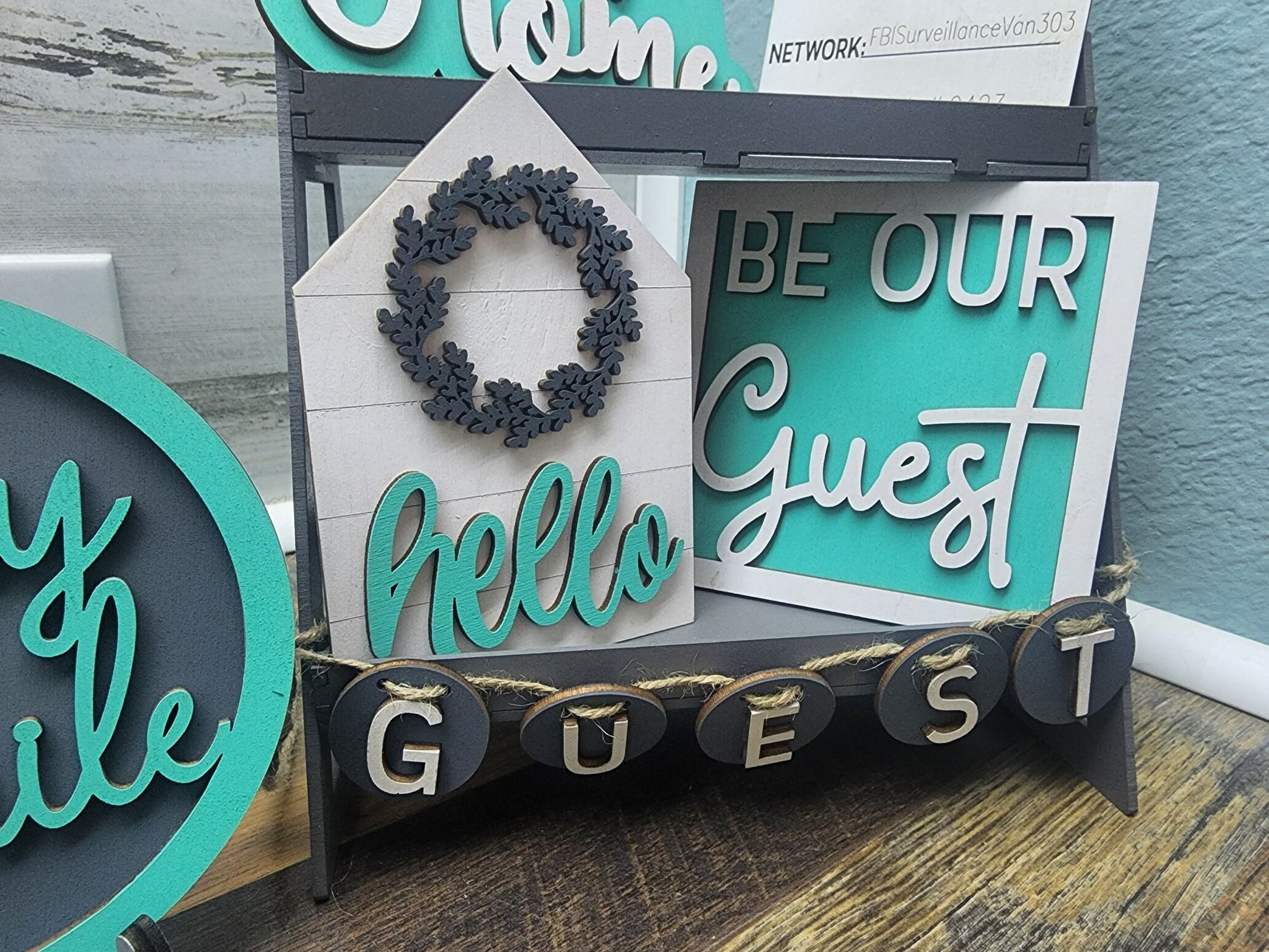 Tiered Tray Signs | Guest Room | Signs only, does not include shelf