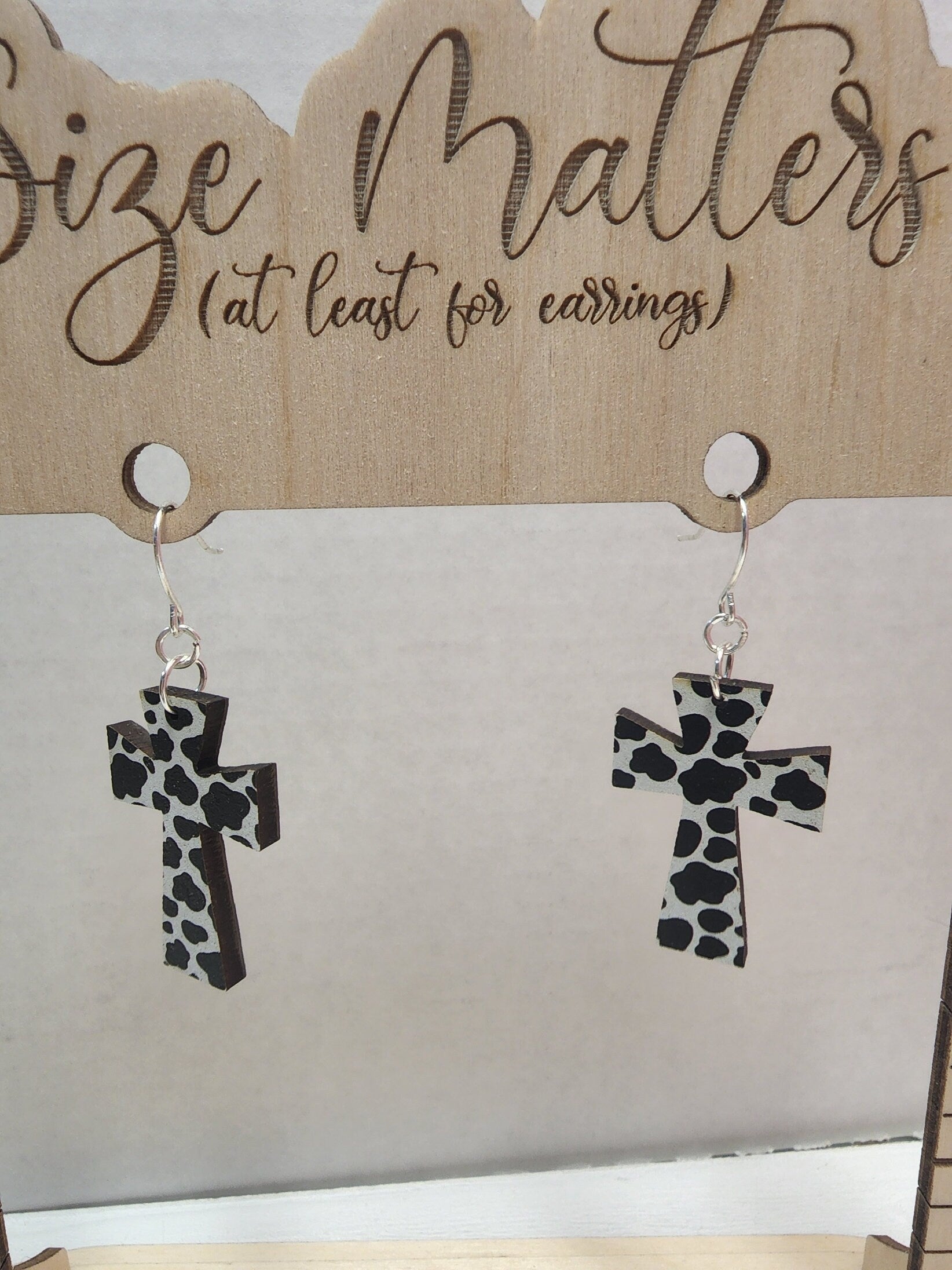 Cow Print Cross Earrings | Cross Earrings | Cow Print Earrings