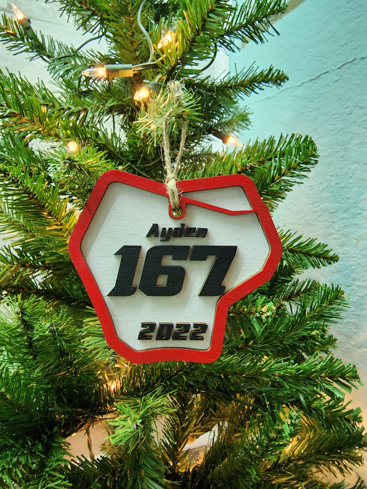 Dirt Bike Christmas Ornament | Number Plate Christmas Ornament | Motocross Racing Christmas Ornament | Supercross Christmas Ornament