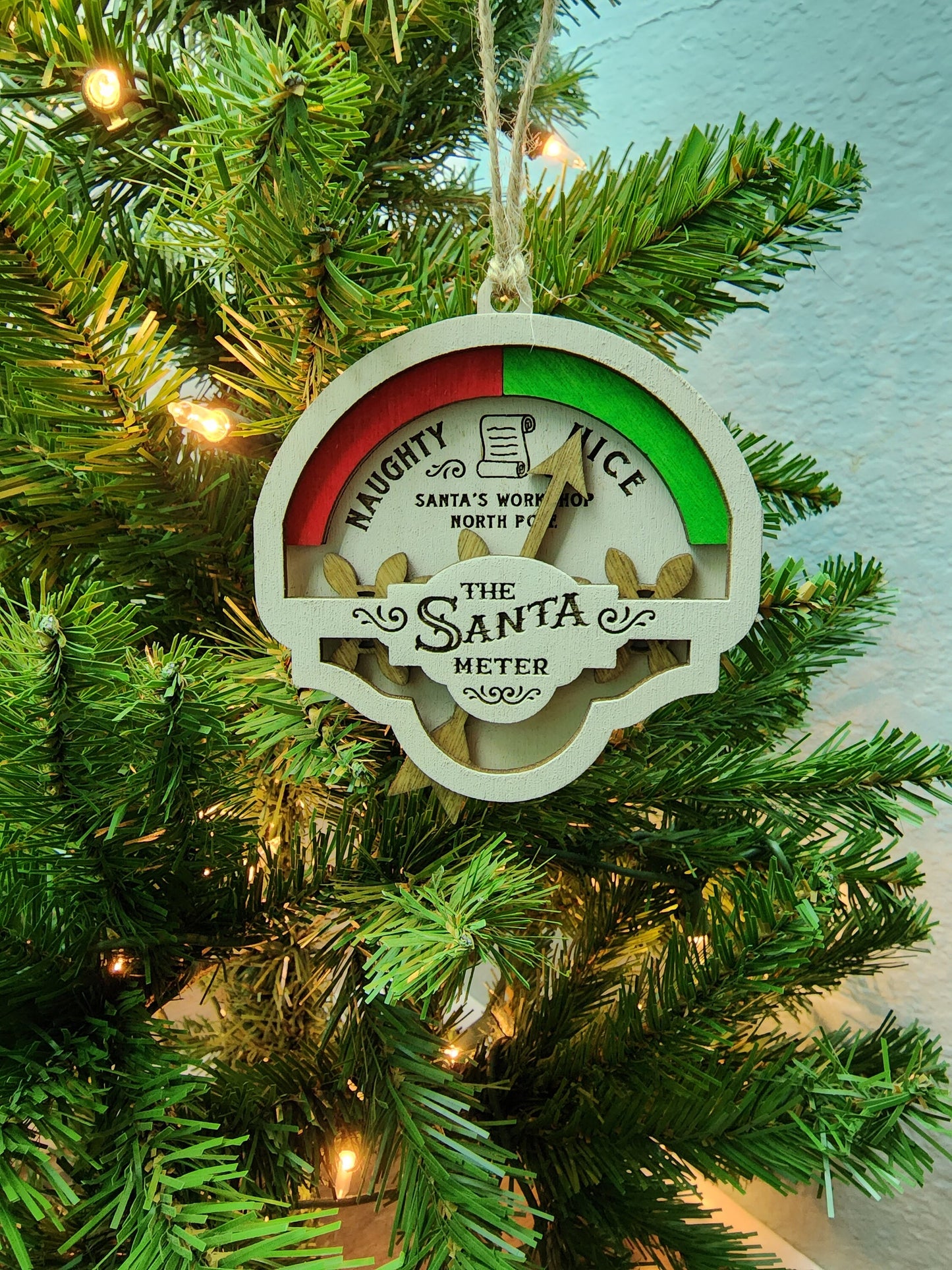 Naughty or Nice Meter Christmas Ornament | Christmas Ornament | Santa Meter Christmas Ornament