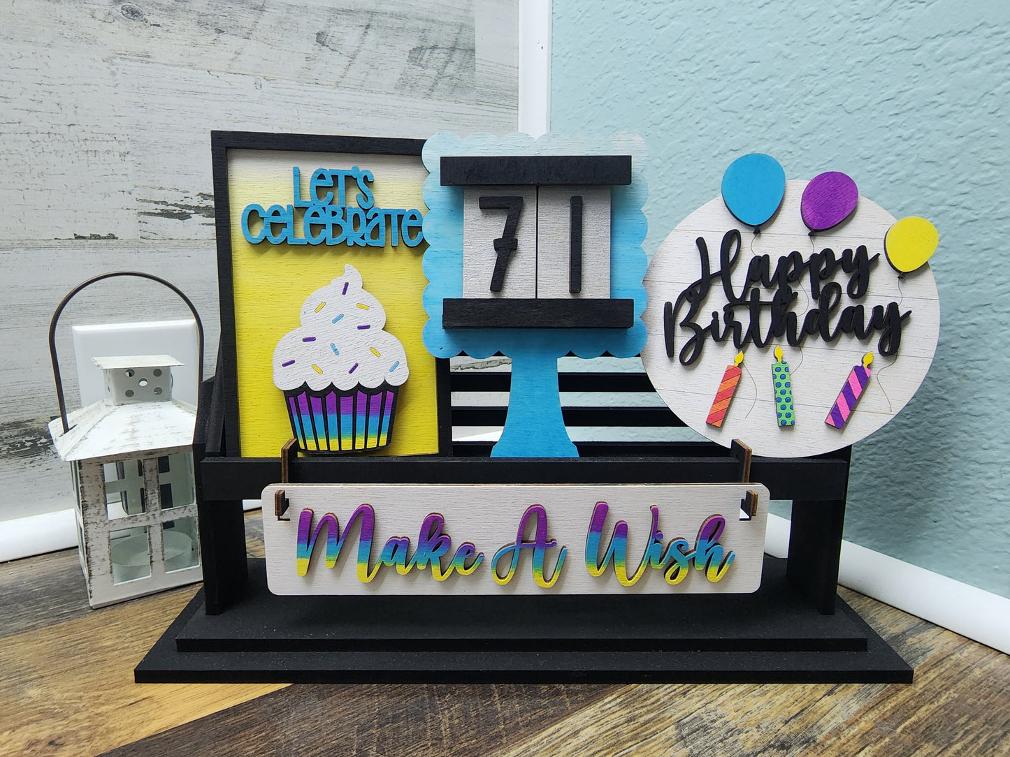 Birthday Countdown Shelf Sitter Insert | Happy Birthday Shelf Sitter Insert | Wagon Insert | Birthday Countdown Tiered Tray