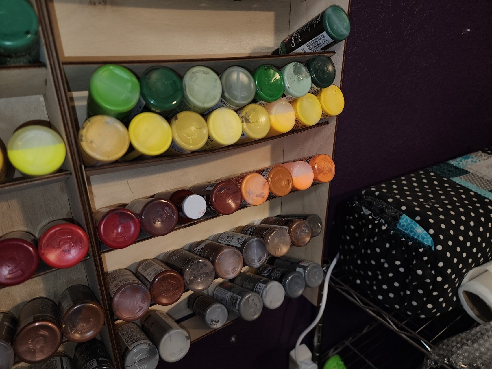 Acrylic Paint Wall Organizer | Craft Room Organization | Acrylic Paint Holder