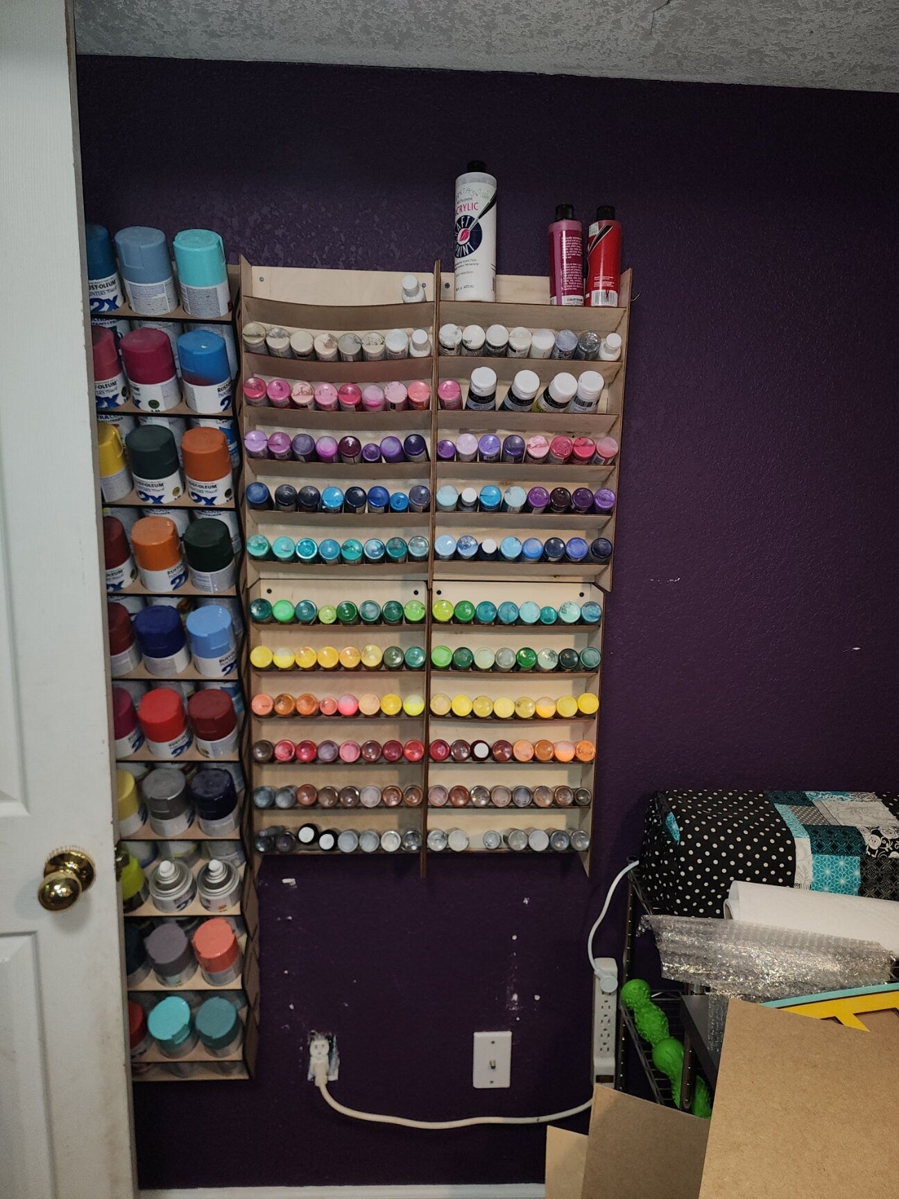 Acrylic Paint Wall Organizer | Craft Room Organization | Acrylic Paint Holder