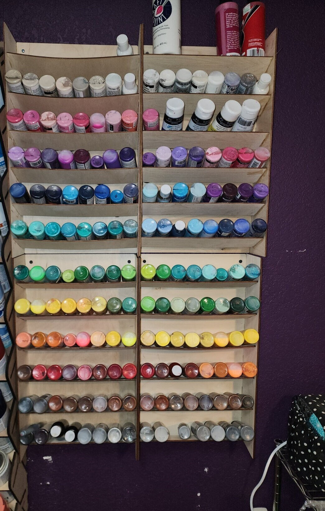 Acrylic Paint Wall Organizer | Craft Room Organization | Acrylic Paint Holder