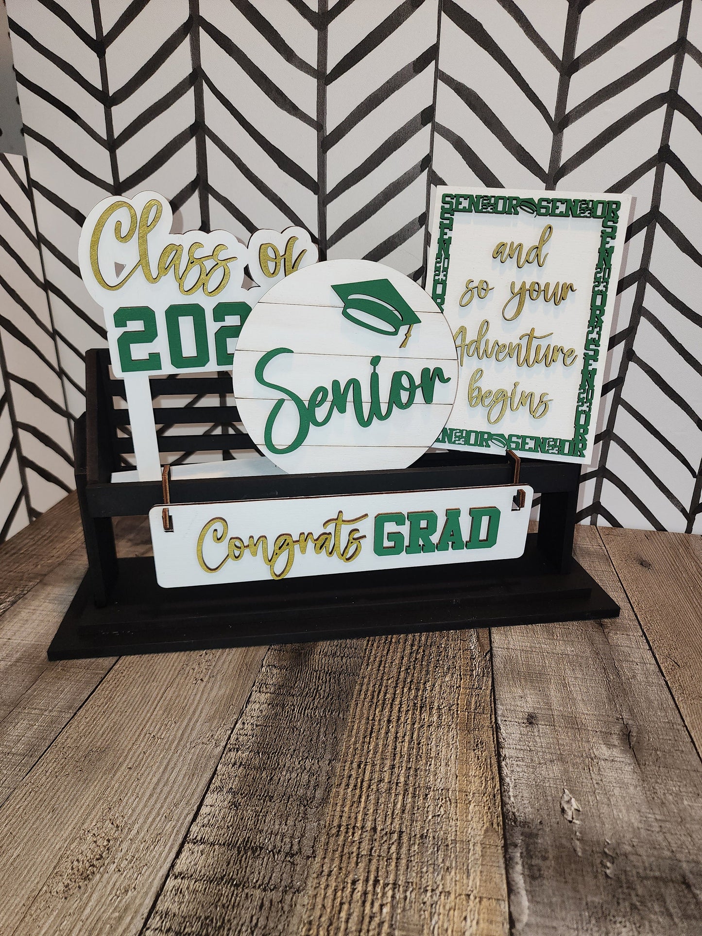 Graduate Tiered Tray Set | 2023 Graduate Shelf Insert | High School Graduation Tiered Tray Set | College Graduation Tiered Tray Set