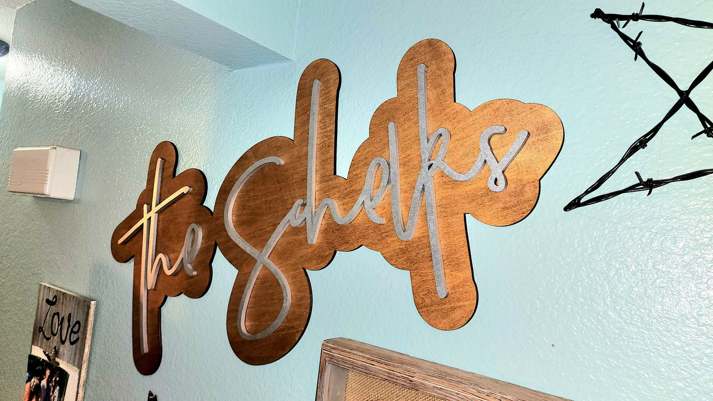 Custom Sign | Last Name Sign | Single Word Wall Decor | Living Room Sign